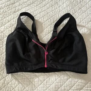 GLAMORISE Women's Sport Bra Black Sz 36G Athletic Running Jogging Activewear Y2K